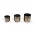 Black & Gold Dot Hammred Planter Set of 3